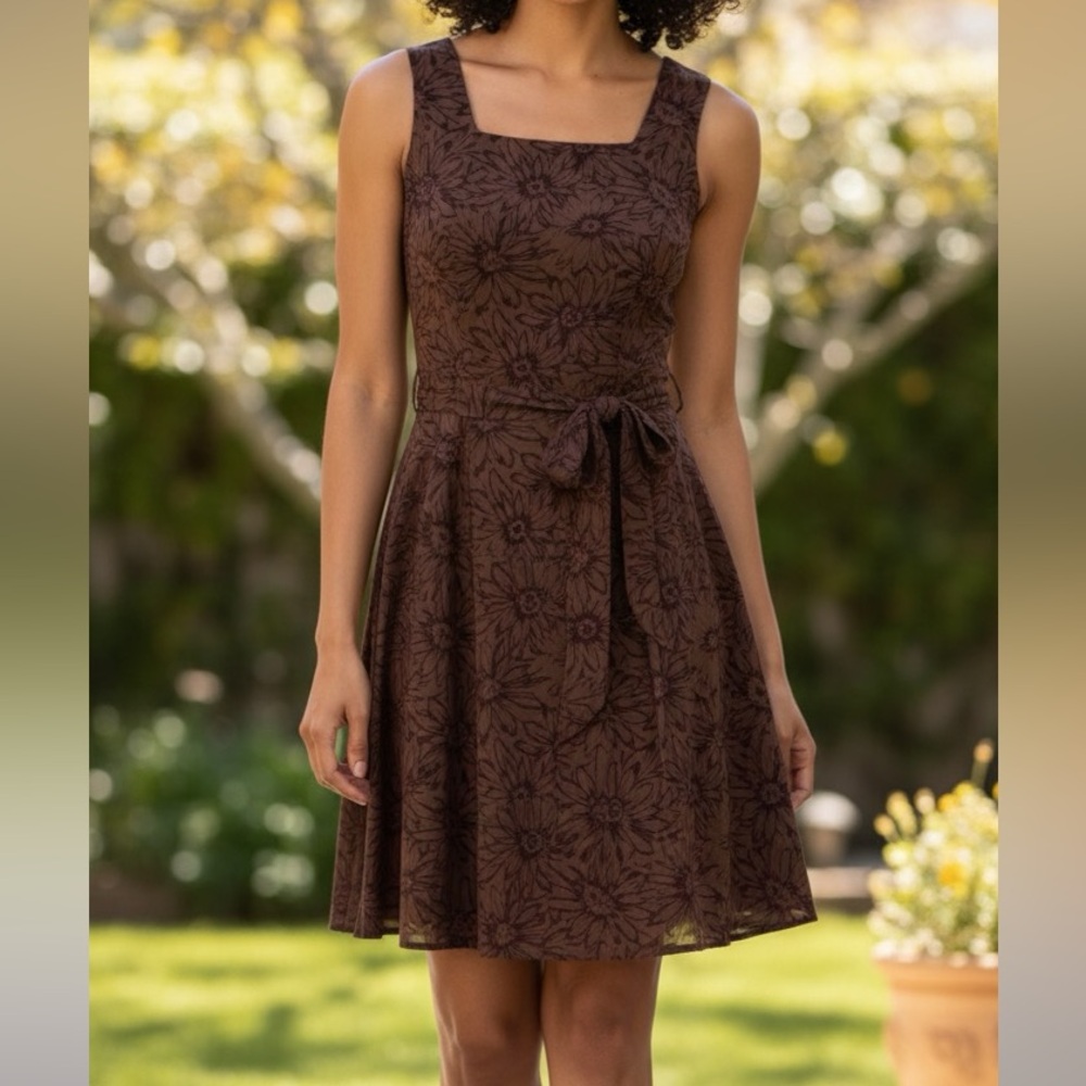 Casual Chic Summer Essential: Rabbit Rabbit Rabbit Designs Brown Dress - Size 8